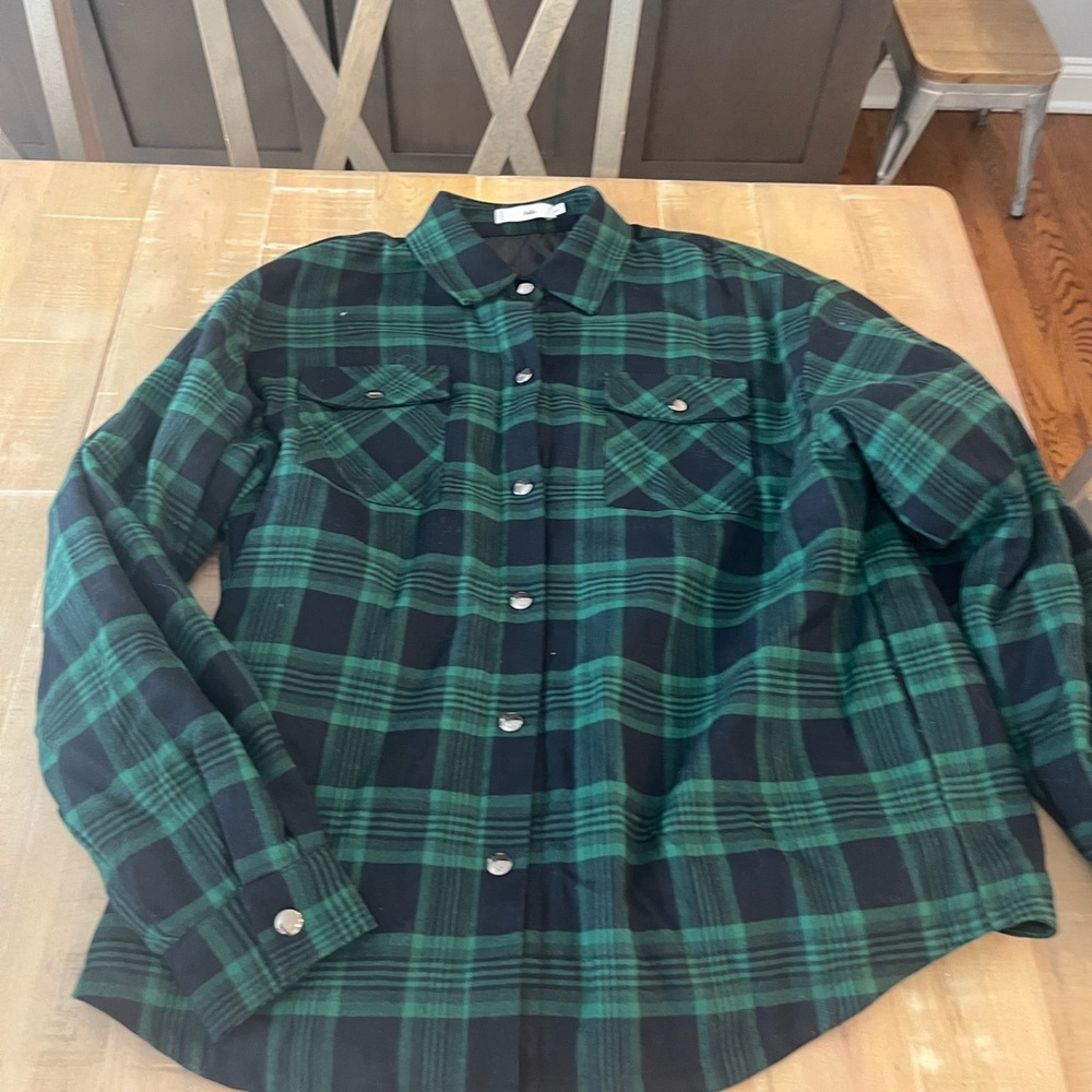 Adika Black & Green Plaid Snap-Front Shirt